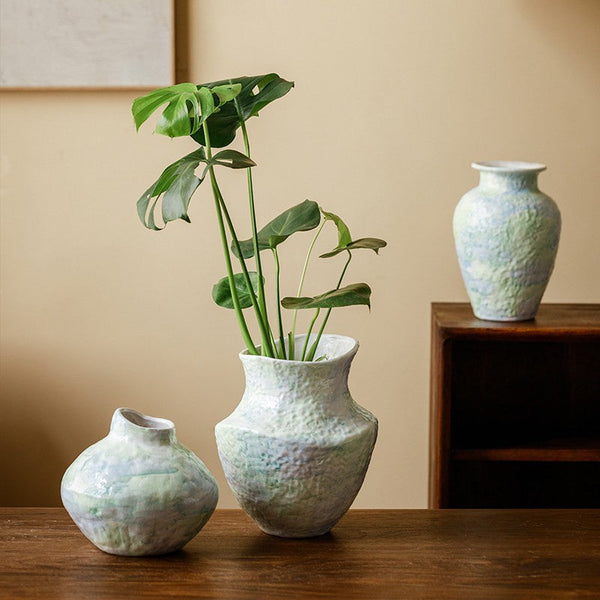 Modern Porcelain Flower Vases, Handmade Water Holding Flower Vases, Centerpiece on Dining Table, Ceramic Bouquet Vases, Flower Vases on Table-Art Painting Canvas