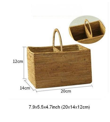 Indonesia Woven Storage Basket, Natural Fiber Baskets, Small Storage Basket for Kitchen, Rattan Storage Basket for Dining Room-Art Painting Canvas