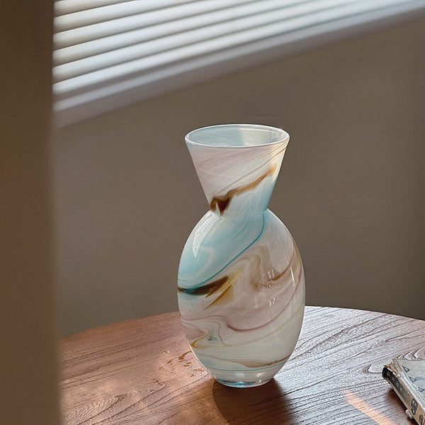 Flower Vases on Table, Handmade Glass Bud Vases, Vintage Small Glass Flower Vases, Water Holding Flower Vases-Art Painting Canvas