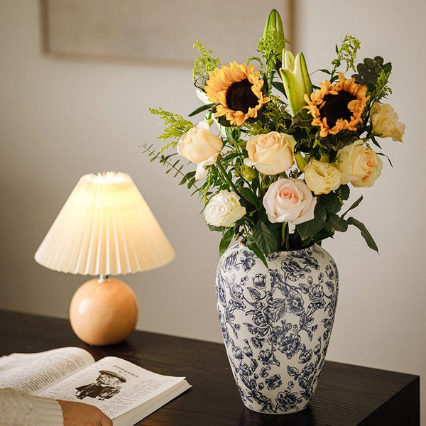 Centerpiece on Dining Table, Flower Vase on Table, Handmade Water Holding Flower Vases, Porcelain Flower Vases, Modern Ceramic Bouquet Vases-Art Painting Canvas