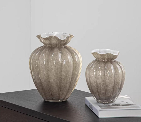 Handmade Liuli Vases, Color Glaze Vase, Contemporary Vases for Modern Home Decor, Glass Bud Vases, Centerpiece Vases on Table-Art Painting Canvas