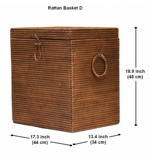 Storage Baskets for Bathroom, Rectangular Storage Baskets, Large Brown Rattan Storage Baskets, Storage Basket with Lid, Storage Baskets for Clothes-Art Painting Canvas