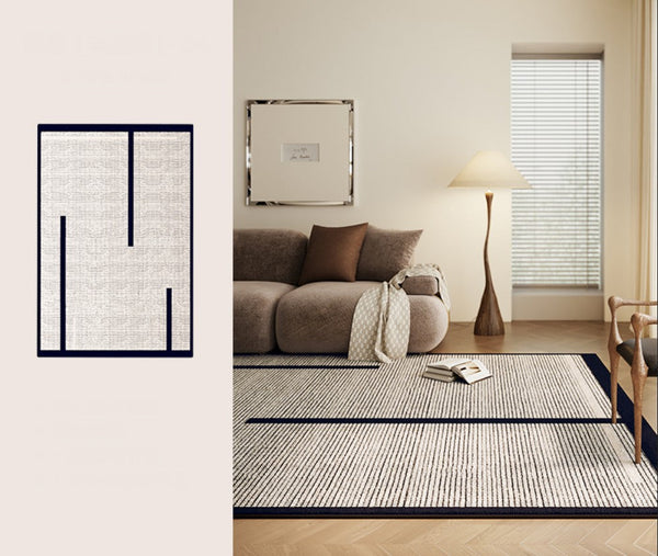 Large Modern Rugs for Living Room, Mid Century Modern Rugs for Bedroom, Contemporary Abstract Rugs under Dining Room Table-Art Painting Canvas