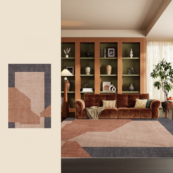 Mid Century Contemporary Modern Rugs, Abstract Modern Rugs for Living Room, Contemporary Geometric Carpets, Oversized Modern Rugs under Dining Room Table-Art Painting Canvas