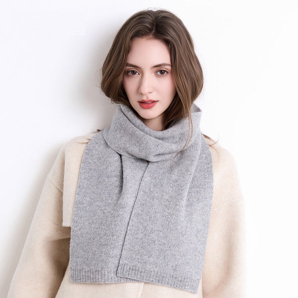 Modern Wool Scarf for Women, Cold Weather Scarves, Small Soft Wool Scarf for Women, Grey Casual Scarf for Women