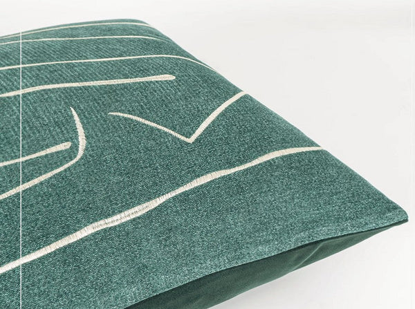 Abstract Green Decorative Throw Pillows, Geometric Square Modern Throw Pillows for Couch, Large Contemporary Throw Pillow for Interior Design-Art Painting Canvas