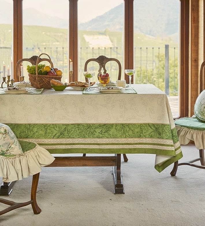 Farmhouse Table Cloth, Lilies of the Valley, Flower Pattern Tablecloth, Rectangle Tablecloth for Dining Room Table, Square Tablecloth, Wedding Tablecloth, Waterproof Tablecloth-Art Painting Canvas