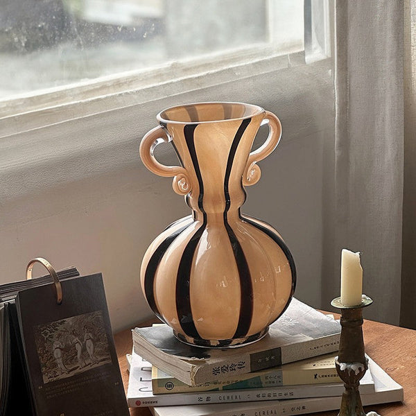 Modern Glass Flower Vases, Glass Flower Vases, Handmade Glass Bud Vases, Water Holding Flower Vases, Flower Vases on Table-Art Painting Canvas