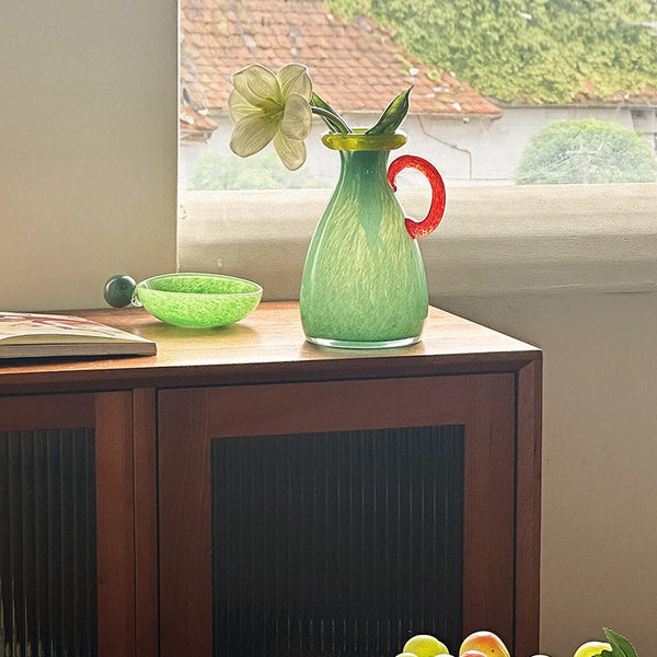 Small Flower Vase, Modern Glass Flower Vases, Handmade Glass Bud Vases, Water Holding Flower Vases, Flower Vases on Table-Art Painting Canvas