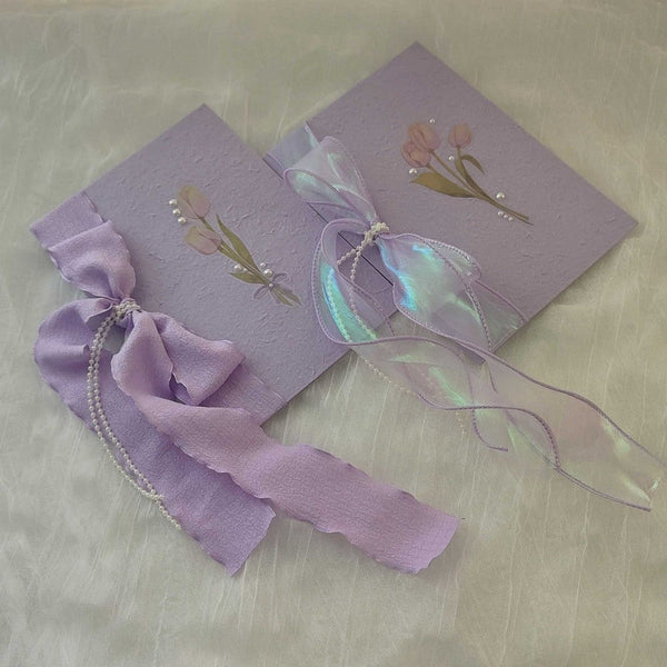 Beautiful Valentine's Day Greeting Card, Bowknot Greeting Cards, Creative Birthday Greeting Card, Original Handmade Wedding Greeting Card, Unique Anniversary Greeting Card to Lovers-Art Painting Canvas