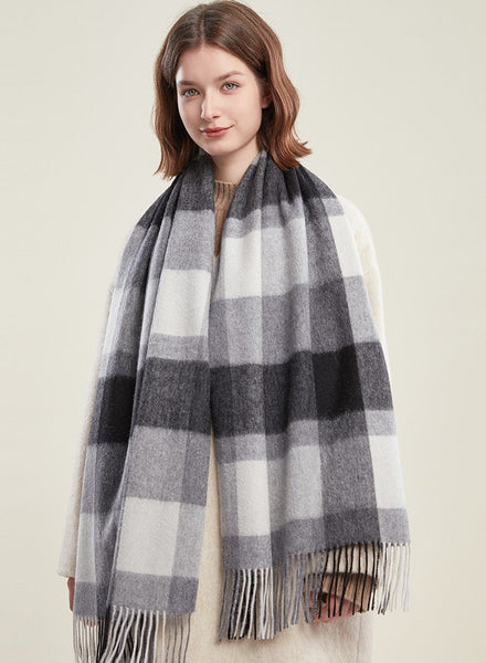 Soft Wool Scarf for women, Wool Scarf for Women, Plaid Winter Shawl, Christmas Holiday Gift, Evening Wrap, Large Winter Shawl, Elegant Shawl, Warm Cape, Winter Scarves-Art Painting Canvas