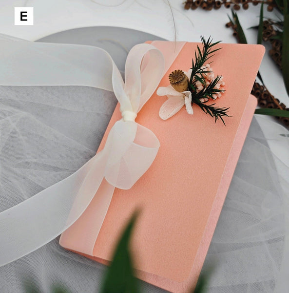 Creative Birthday Greeting Card, Unique Anniversary Greeting Card, Beautiful Valentine's Day Greeting Card, Wedding Greeting Card, Original Handmade Dried Flower Bowknot Greeting Cards-Art Painting Canvas
