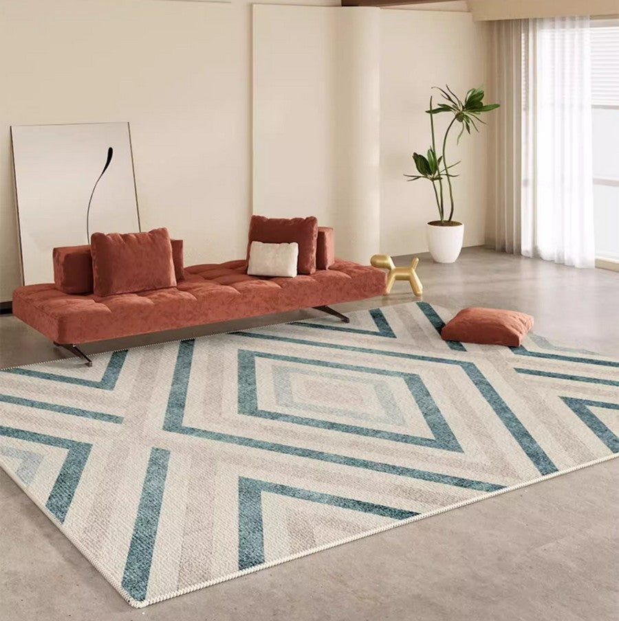 Unique Geometric Modern Rug Placement Ideas for Dining Room, Abstract Contemporary Modern Rugs for Living Room,Large Modern Rugs for Bedroom-Art Painting Canvas