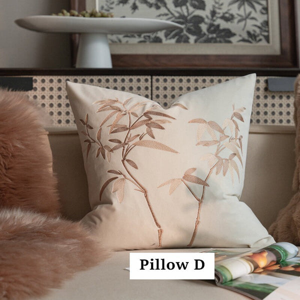 Decorative Pillow Arrangement Ideas for Couch, Modern Decorative Pillows for Bedroom, Embroidered Butterfly Pillow Covers, Large Decorative Throw Pillows for Living Room-Art Painting Canvas