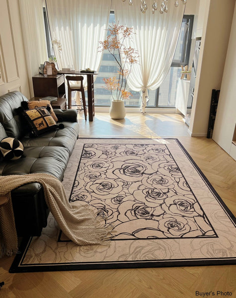Simple Large Modern Rugs for Living Room, Abstract Modern Rugs for Bedroom, Contemporary Geometric Modern Rugs, Modern Rugs for Dining Room-Art Painting Canvas