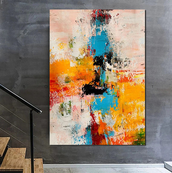 Modern Abstract Art for Bedroom, Abstract Acrylic Wall Painting, Hand Painted Wall Painting, Extra Large Paintings for Living Room, Simple Painting Ideas-Art Painting Canvas