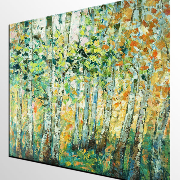 Autumn Tree Painting, Original Wall Art, Landscape Painting, Custom Heavy Texture Wall Art-Art Painting Canvas