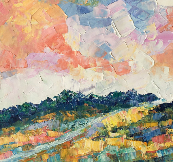 Canvas Oil Painting, Landscape Art, Mountain Sky Painting, Modern Art, Custom Large Abstract Painting-Art Painting Canvas