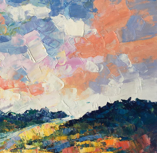 Canvas Oil Painting, Landscape Art, Mountain Sky Painting, Modern Art, Custom Large Abstract Painting-Art Painting Canvas
