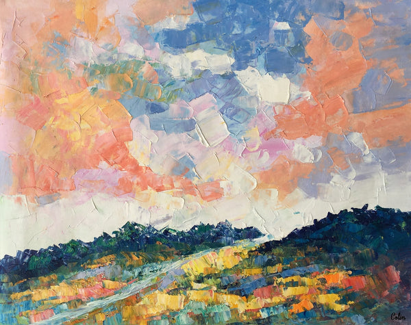 Canvas Oil Painting, Landscape Art, Mountain Sky Painting, Modern Art, Custom Large Abstract Painting