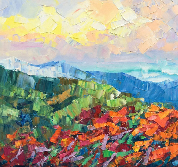 Autumn Mountain Painting, Canvas Painting for Bedroom, Landscape Painting on Canvas, Wall Art Painting, Custom Original Oil Paintings-Art Painting Canvas
