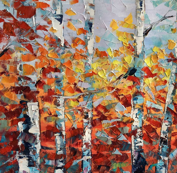 Large Art, Canvas Wall Art, Landscape Art, Birch Tree Artwork, Custom Canvas Painting-Art Painting Canvas