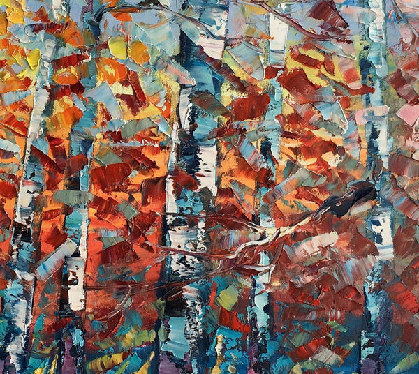 Large Art, Canvas Wall Art, Landscape Art, Birch Tree Artwork, Custom Canvas Painting-Art Painting Canvas