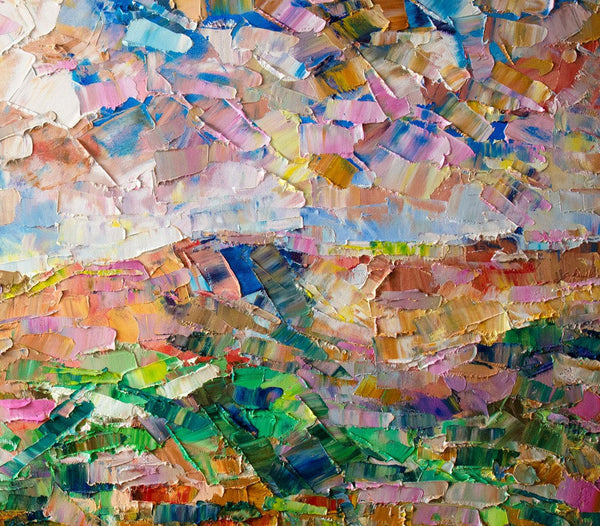 Heavy Texture Painting, Autumn Mountain Painting, Landscape Painting, Custom Large Canvas Art-Art Painting Canvas