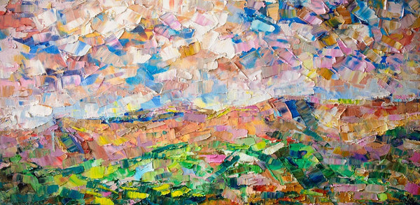 Heavy Texture Painting, Autumn Mountain Painting, Landscape Painting, Custom Large Canvas Art-Art Painting Canvas