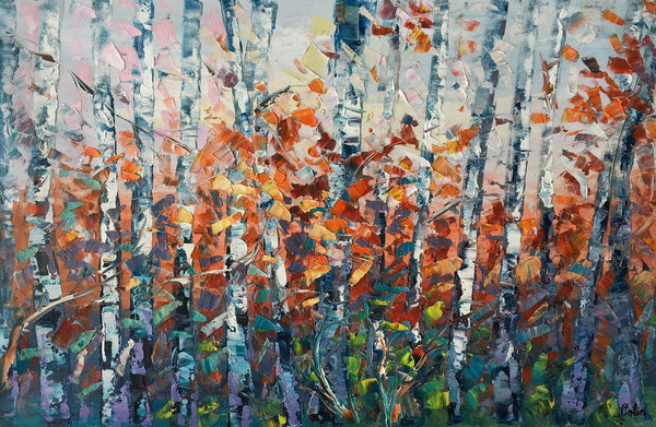 Canvas Art, Tree Landscape Art, Large Wall Art, Birch Tree Artwork, Custom Canvas Painting-Art Painting Canvas