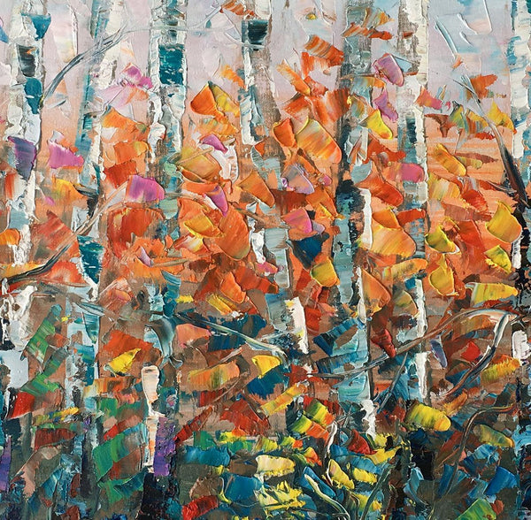 Tree Landscape Art, Large Wall Art, Birch Tree Painting, Custom Canvas Painting for Bedroom-Art Painting Canvas