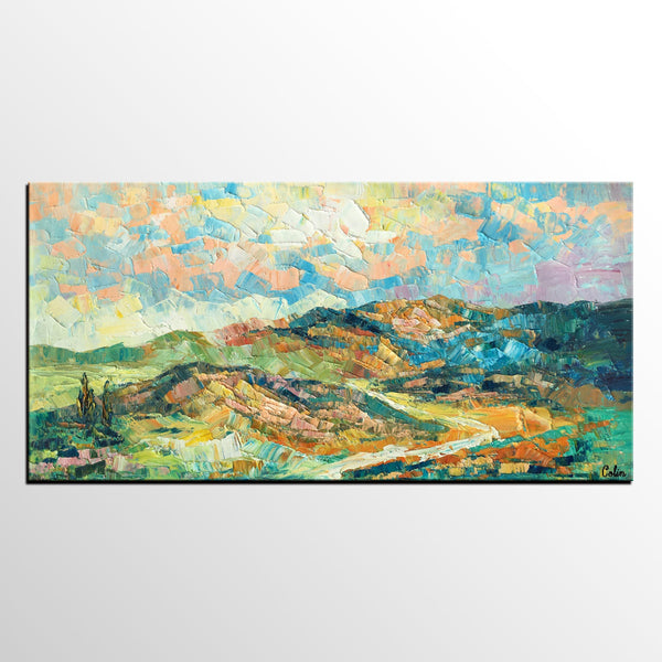 Landscape Painting, Autumn Mountain Painting, Original Wall Art, Custom Canvas Art, Original Artwork, Canvas Painting, Oil Painting-Art Painting Canvas
