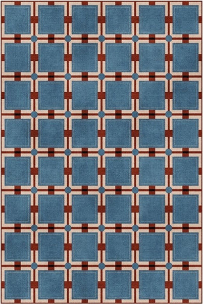 Modern Blue Rug for Living Room, Bedroom Modern Floor Rugs, Mid Century Contemporary Rugs under Sofa, Large Area Rugs for Office-Art Painting Canvas