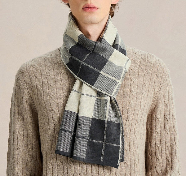 Long Wool Man Scarf, Men's Winter Scarves, Business Casual Scarf for Men, Formal Men Scarf Styles, Fashion Men Scarf, Unique Gifts for Men, Men's Wool Scarf Winter