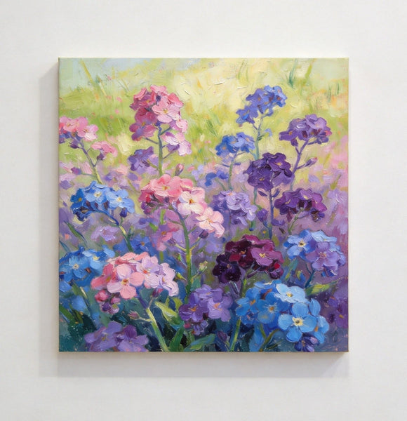 Still Life Painting, Sunny Wild Myosotis, Small Canvas Wall Art, Hand Painted Canvas Art, Original Flower Paintings, Buy Small Art Online-Art Painting Canvas