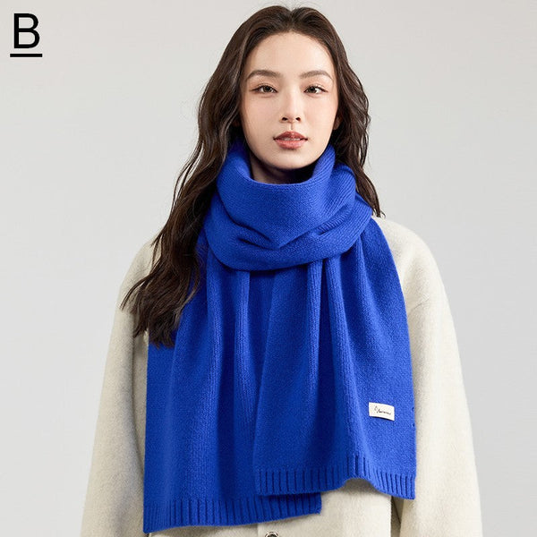 Modern Winter Scarf, Blue Casual Scarf for Women, Fashion Designer Scarf, Cold Weather Scarf, Wool Scarf for Women, Soft Cashmere Scarf for Women-Art Painting Canvas