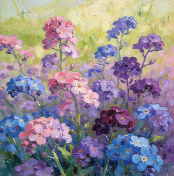Still Life Painting, Sunny Wild Myosotis, Small Canvas Wall Art, Hand Painted Canvas Art, Original Flower Paintings, Buy Small Art Online-Art Painting Canvas