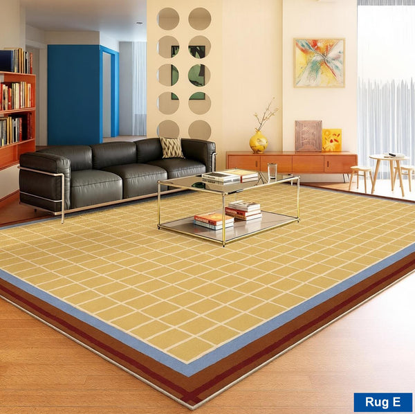 Mid Century Modern Rugs, Contemporary Modern Rugs under Coffee Table, Colorful Modern Rugs for Living Room, Dining Room Geometric Modern Rugs-Art Painting Canvas