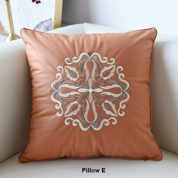 Flower Pattern Decorative Throw Pillows, Modern Sofa Pillows, Contemporary Throw Pillows, Large Decorative Pillows for Living Room-Art Painting Canvas