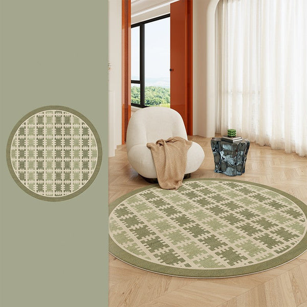 Bedroom Abstract Modern Area Rugs, Contemporary Modern Rug for Living Room, Circular Modern Rugs under Chairs, Geometric Round Rugs for Dining Room-Art Painting Canvas