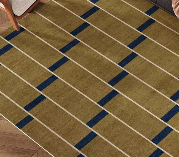 Large Modern Rugs for Living Room, Mid Century Modern Rugs for Bedroom, Abstract Geometric Modern Rugs, Green Modern Rugs for Dining Room-Art Painting Canvas