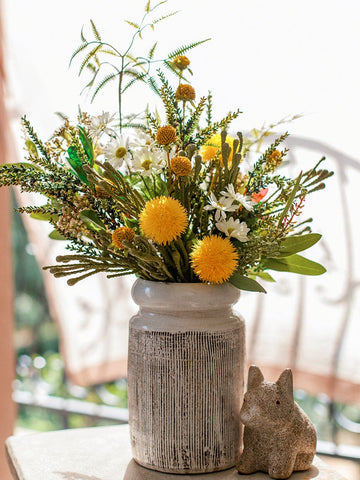 Beautiful Modern Artificial Flowers for Dining Room Table, Dandelion, Wheat Branch, Eucalyptus Globulus, Unique Flower Arrangement for Home Decoration-Art Painting Canvas
