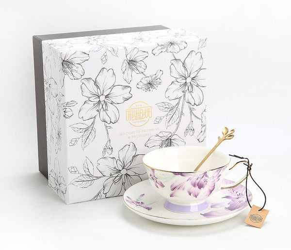 Elegant Coffee Cup, Porcelain Coffee Cup, Ceramic Tea Cup Set, Luxury Tea Cup with Saucer, Porcelain Tea cups, British Tea Cup Set, Afternoon Tea Cup with Saucer Set-Art Painting Canvas