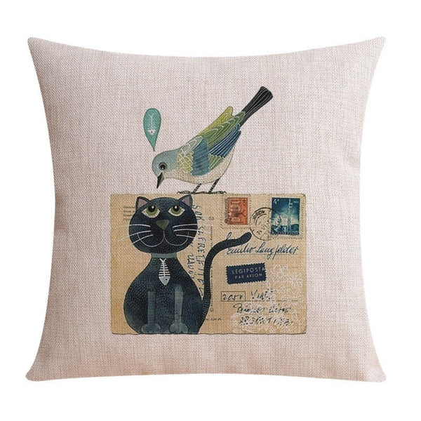 Large Decorative Pillow Covers, Decorative Sofa Pillows for Children's Room, Love Birds Throw Pillows for Couch, Singing Birds Decorative Throw Pillows-Art Painting Canvas