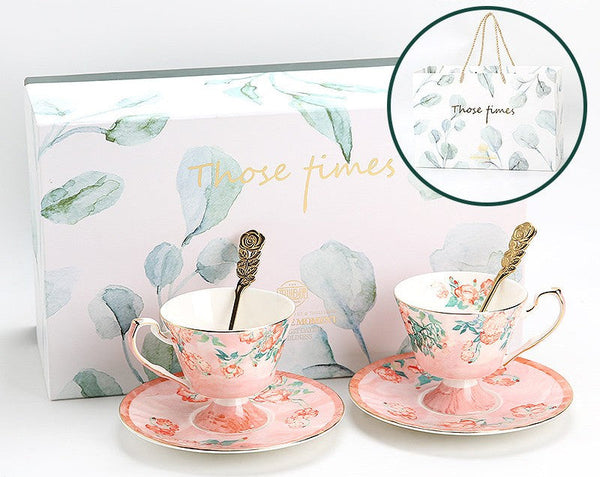 Luxury Tea Cup with Saucer, Elegant Coffee Cup, Porcelain Tea cups, Ceramic Tea Cup Set, British Tea Cup Set, Afternoon Tea Cup with Saucer Set-Art Painting Canvas