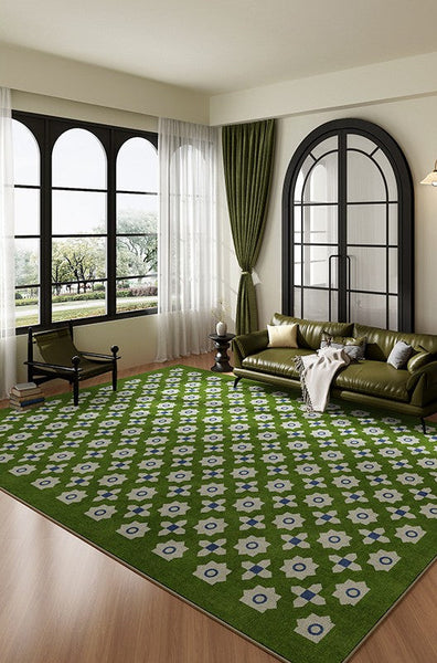 Minimalist Modern Rugs for Bedroom, Colorful Absract Rugs for Living Room, Mid Century Modern Rugs, Colorful Geometric Rugs for Dining Room-Art Painting Canvas