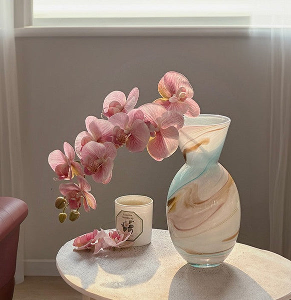 Flower Vases on Table, Handmade Glass Bud Vases, Vintage Small Glass Flower Vases, Water Holding Flower Vases-Art Painting Canvas