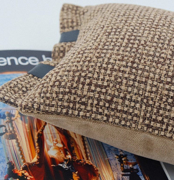 Contemporary Modern Sofa Pillow Covers, Brown Decorative Throw Pillows for Bedroom, Modern Throw Pillows for Couch, Modern Sofa Pillows for Interior Design-Art Painting Canvas