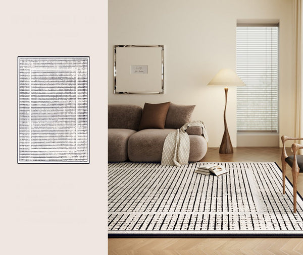 Mid Century Modern Rugs for Bedroom, Large Modern Rugs for Living Room, Contemporary Abstract Rugs under Dining Room Table-Art Painting Canvas