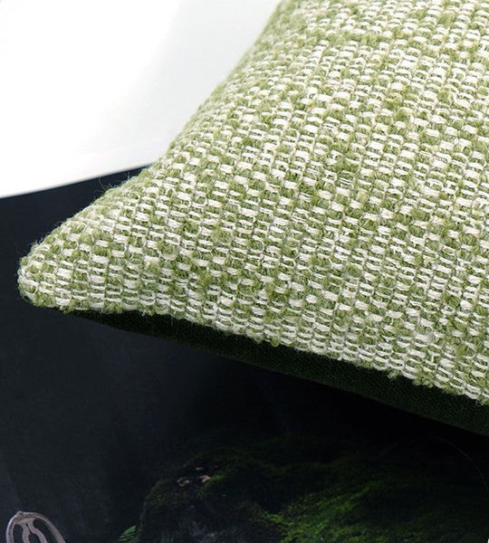 Green White Modern Sofa Pillows, Large Square Modern Throw Pillows for Couch, Simple Throw Pillow for Interior Design, Large Decorative Throw Pillows-Art Painting Canvas